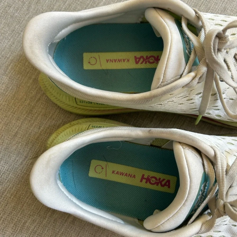Hoka Women's White and Teal Athletic Shoes kawana